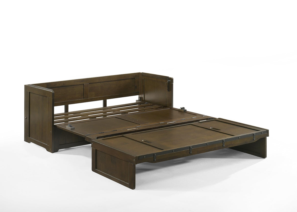 NIGHT & DAY Rustic Cube Pre-Assembled Cabinet Murphy Bed (Rustic Brown W/Ranchero Hardware) Night & Day Furniture