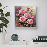 JFYHAB Pink Rose Diamond Painting Kits for Adults-Flowers Diamond Art Kits for Adults,5D Diamond Painting Rose, DIY Full Drill Diamond Painting Rose Gem Art and Crafts 12x12inch JFYHAB