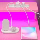 TIQLAB Gaming Desk with Power Outlets & LED 40 Inch Ergonomic Computer Carbon Fiber Surface Gamer Desk, Large Monitor Stand, Headphone Hook, PC Workstation for Bedroom, Pink Desk TIQLAB