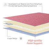 MAXYOYO Japanese Futon Mattress Twin Size Floor Mattress, Thicken Tatami Mat Sleeping Pad Roll Up Mattress Floor Bed Folding Couch Bed Mattress Pad for Guest Room, Pink, Twin MAXYOYO