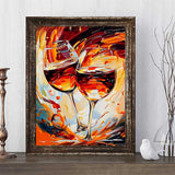 PUAGEMTI The Clinking of The Wine Glasses Diamond Painting Kits, Wine Glass Diamond Art Kit for Adults, 5D Diamond Dots Full Drill Round Wall Decor Gift 12x16 inch PUAGEMTI