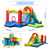 HuaKastro Large Bounce House for Big Kids – Inflatable Playground with Tall Slide, Climbing Wall, Water Pool, Bouncy Ball Pit, Tunnel, Ring Toss Cones, Perfect for Backyard Party Family Gatherings HuaKastro