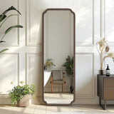 WallBeyond Full Length Mirror Wall Mounted 65"x22", Rustic Wooden Frame Floor Mirror, Large Full Body Mirror for Bedroom, Leaning or Hanging Against Wall (Walnut Solid Wood) WallBeyond