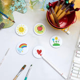 XunYee 20 Pcs Blank White Button Pins 2.25 Inch/ 58 mm DIY Craft Button with Pin White Pins Buttons Design Button Making Kit for DIY Crafts Christmas Craft Supplies, DIY Badges XunYee