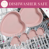 Paris Hilton Heart Shaped Nonstick Bakeware Set, Easy Release Carbon Steel, Includes two 9.5-Inch Pans and four Mini 3.5-Inch Pans, Dishwasher Safe, Made without PFAS or PFOA, 6-Piece Set, Pink Paris Hilton