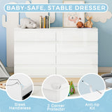 OtterOasis White 8 Drawer Dresser, Wood Dresser for Bedroom with Wide Drawers, 55" W x15.4 Dx32.3 H Modern Dressers, Wood Chest Drawers for Entryway|TV Stand|Clothes Storage OtterOasis