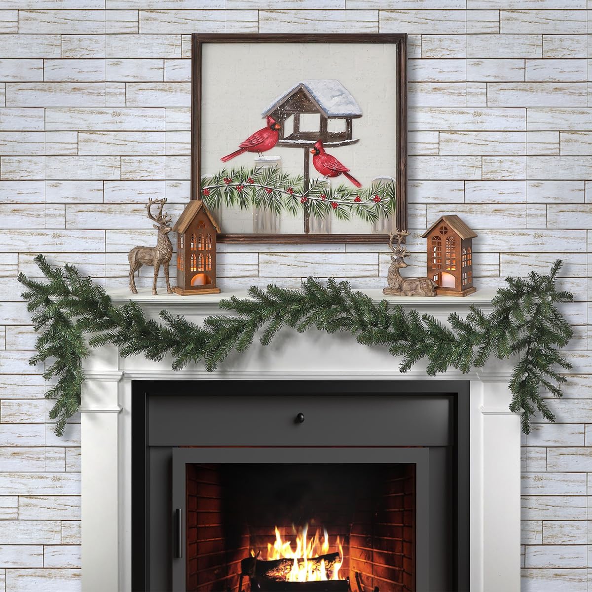 COMSTICKC 3D White Wood Wall Panels, Faux Wood Peel and Stick Shiplap Wall Panels,10 Pcs of 12"X12", Thin PVC White Wood Adhesive Fake Wood Backsplash,Paintable Decorative Tiles COMSTICKC