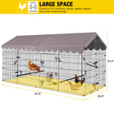 Chicken Coop Super Large Metal Chicken Run with Waterproof Cover Portable Poultry Cage Exercise Pen for Chicken,Duck,Goose,Rabbit Cat and Other Small Animals,88" Aivituvin