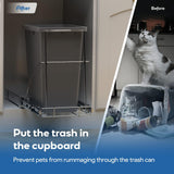 Pull Out Trash Can Under Cabinet & Under Sink - Heavy Duty Sliding Adjustable Cabinet Garbage Can Organizer, Requires Minimum Cabinets Opening 13" W X 18" D,Chrome Finish (Waste Bin Not Included) Tanamu