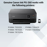 Canon PG-260 Genuine Black Ink Cartridge, Compatible with TS5320/6420/6420a,TR7020/7020a Canon