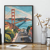 UPABLUNSO Golden Gate Bridge Beautiful Scenery Diamond Painting Kits for Adults, 5D Diamond Art Kits Landscape Perfect for Home Wall Deco Diamond 12x16 inch UPABLUNSO