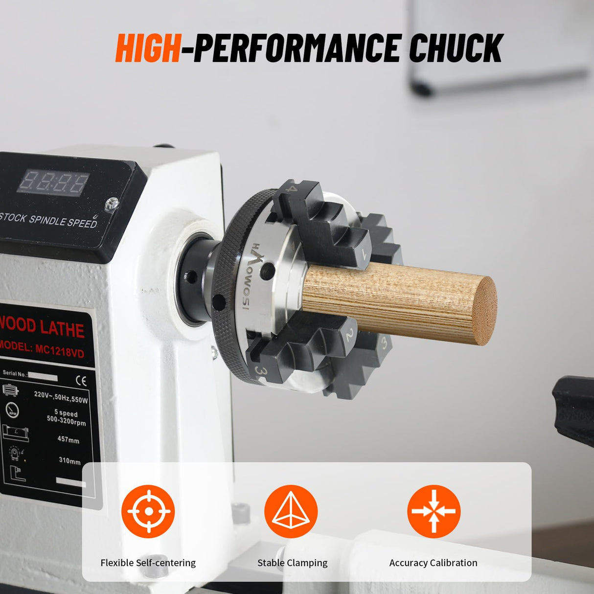 3 inch Mini Wood Lathe Chuck,4-jaw Self-Centering Lathe Chucks for Woodturning with 1 x 8TPI Thread,for Woodworking Lathe Tools HAowosi