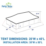 Party Tents Direct 20'x40' Canopy Tent, Weekender Canopy Pole Tent, Easy Up with Heavy Duty PVC White Top, 160 Person Capacity, Outdoor Canopies, Tents for Parties, Weddings & Events Party Tents Direct