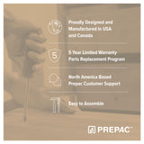 Prepac Elite Rustic White Storage Cabinet with Shaker Doors and Adjustable Shelves Prepac