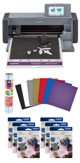 Brother ScanNCut SDX125EGY DIY Cutting Machine with Scanner, Adhesive Vinyl Sheets, Transfer Roll and 6 CADXBLD1 Replacement Blades Brother