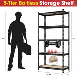 Homtell 72" H Metal Storage Shelves 1500LBS Heavy Duty,5 Tier Garage Shelving Unit,Adjustable Garage Storage Utility Rack for Kitchen Pantry Basement Bathroom Closet Homtell