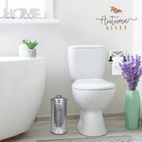 Autumn Alley Farmhouse Galvanized Metal Free Standing Toilet Paper Holder Organizer Stand Canister with Lid – Fits 3 Mega Rolls, Rustic Enclosed Toilet Storage Stand Autumn Alley