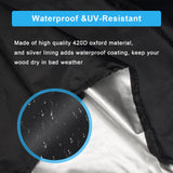 Firewood Log Hoop Cover, Coolrunner 40 Inch Round Fire Wood Rack Cover Outdoor Waterproof Resistant Log Rack Cover Round Log Holder cover Fit for 30" 32" 36” 40 ” Hoop Rack (Black, 40”x24”x41”) Coolrunner