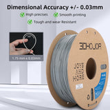 3DHojor TPU Filament 1.75mm TUP95A 3D Printer Filament Flexible Soft 3D Filament 1KG (2.2lbs) fit Most FDM 3D Printers Dimensional Accuracy +/- 0.03 mm-Grey 3DHoJor