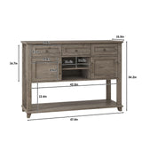 Vabches Farmhouse Entryway Table with Storage, 47" Modern Console Table with Sliding Barn Door & Drawers, Wood Rustic Sofa Table for Living Room, Entryway, Hallway, Washed Grey Vabches