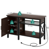 YITAHOME 55-75 Gallon aquarium stand with Power Outlets, Heavy Duty Metal Fish Tank Stand, Cabinet for Fish Tank Accessories Storage suitable for Fish Tank, Turtle Tank, 880LBS Capacity, Brown YITAHOME