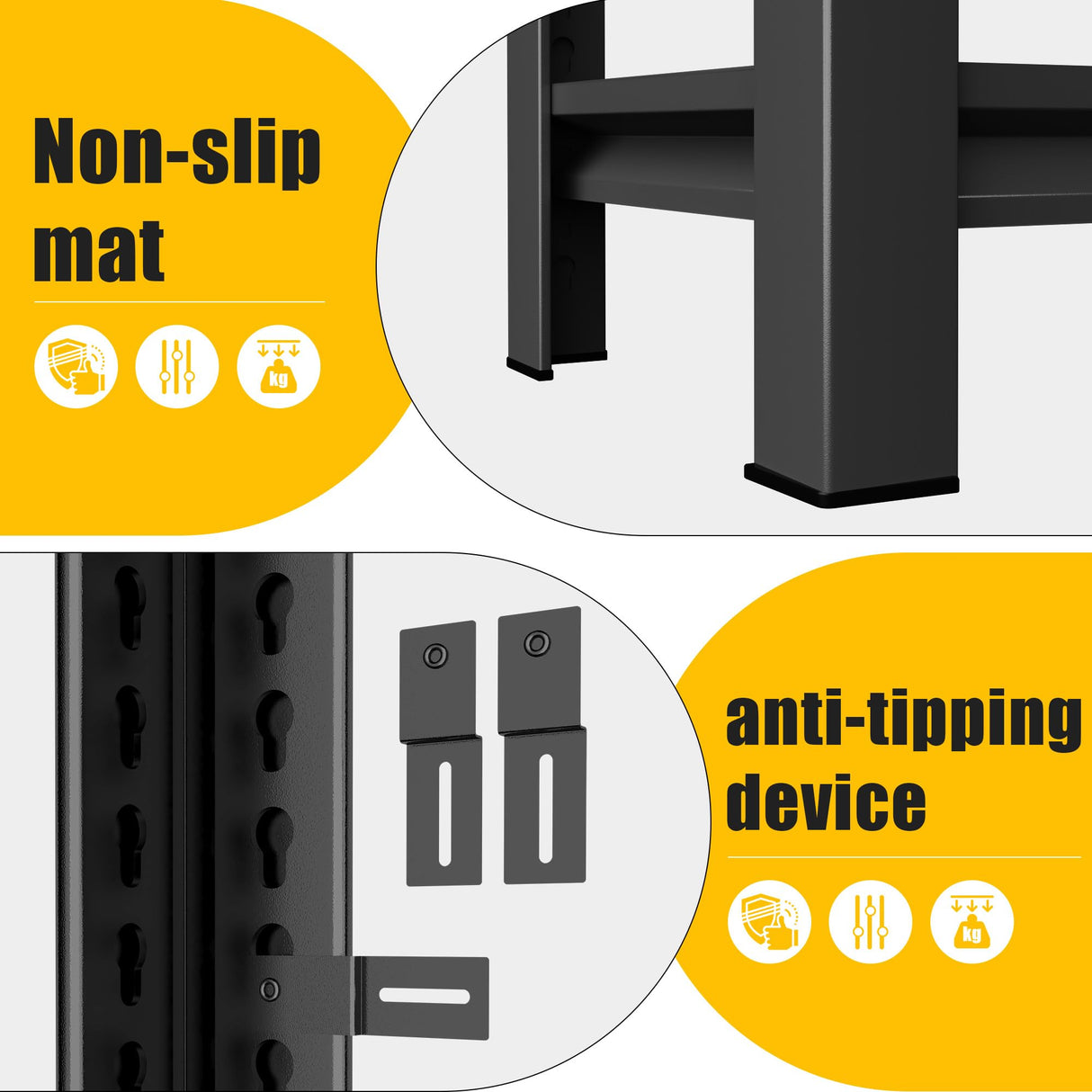 Leariso 4-Tier Heavy Duty Metal Garage Shelving Units, Adjustable & Detachable Storage Shelves, Industrial Steel Rack Shelf for Garage Storage, Tools, & Equipment (Black-63.00H*39.37W, 15.75D-4Tier) Leariso