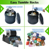 7 LBS Rock Tumbler Grit and Polish Refill & Tumbling Filler Media Supplies Kit, 4 Stage Bulk Grit + Plastic Pellets - Silicone Carbide Polisher Grit for Rock Polisher, Stone Polisher (7 Pounds) SACKORANGE