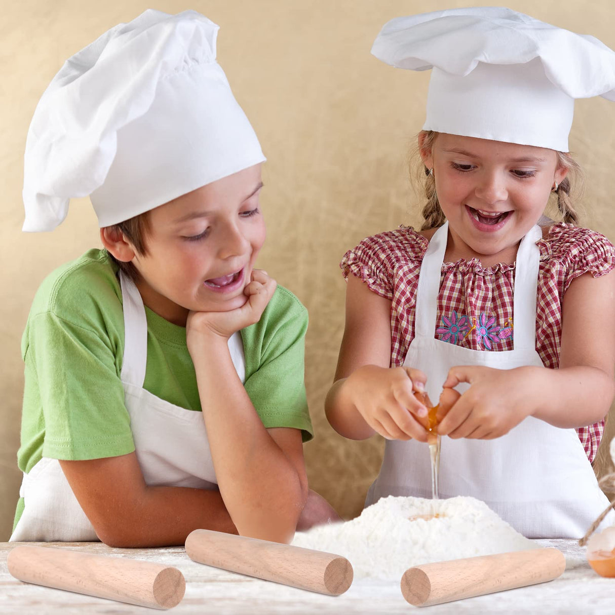 Small Wooden Rolling Pin, Dumpling Dough Roller Wooden Mini Rolling Pins Kitchen Utensil Tool for Fondant, Pasta, Bread, Pastry, Cookies, Pizza, Pie, Cylinder Style, 6.3 Inch (3 Pieces) Patelai