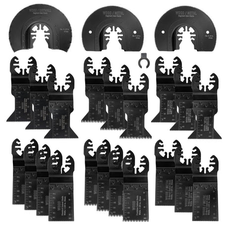 WORKPRO 23-Piece Metal/Wood Oscillating Saw Blades Set for Quick Release Multitool, Blades for Dewalt, Craftsman, Ridgid, Milwaukee, Rockwell, Ryobi and More WORKPRO