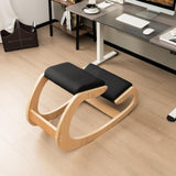 Giantex Ergonomic Kneeling Chair, Posture Chair for Desk with Cushion, Solid Wood Frame, Max Load 330 Lbs, Comfortable Ergo Rocking Kneel Chair for Office Home Study (Black) Giantex