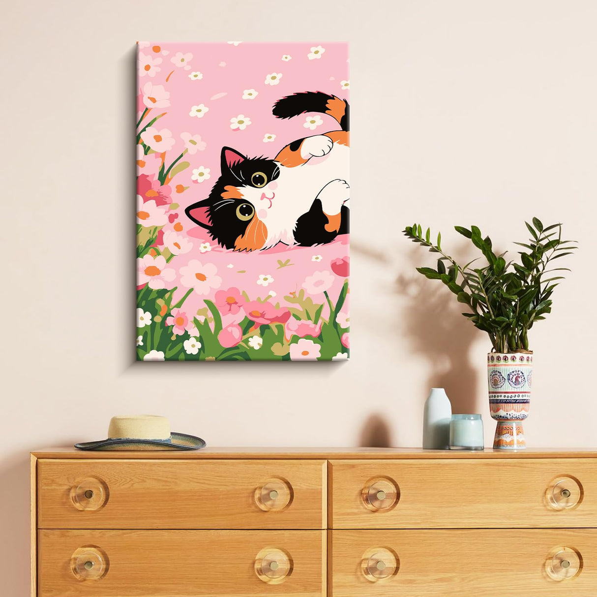 ZTOTZ Cats Paint by Numbers Kit for Kids Beginner,Funny Animal Paint by Numbers Kit for Adults Framed, Mini Number Artist Kits for Home Wall Decor (8X12 inch) ZTOTZ