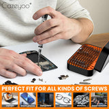 150 IN 1 Precision Screwdriver Set, 120 Bits Full Range Small Screwdriver Set, Magnetic Mini Repair Tool Kit for Ring Doorbell, Laptop, Switch, PS5, Xbox, Macbook, iPhone, Watch, Glasses - Orange Cazeyoo