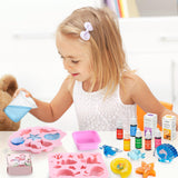 Golray Mermaid Soap Making Craft Kit Kids Toy, 18 Model, 6 Ink, 2 Essential Oil Supply, Art and Craft for Kid Girl Age 8-12 Year Old Ocean Animal Toy Birthday Gift, DIY Science Kits (Create 16+pcs) Golray