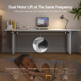 ONBRILL Standing Desk, 71x32 Inches Stand Up Desk with 4 Legs, Rectangle Desk with 2 Dual Motor & Memory Controller, Sit Stand Desk Adjustable Height from 28-46" for Computer Workstation, White ONBRILL