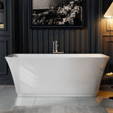 Empava 59 Inch Freestanding Bathtub - Mordern Stand Alone Soaking Tubs with Integrated Drain & Overflow System, White Empava