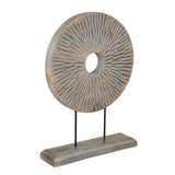 Eximious India Farmhouse Table Sculpture Home Decor Statue Mandala Carved for Modern Home 10" x 14", Living Room, Fireplace Mantel Shelf, Table and Entryway Decor Stand KHST06 Eximious India