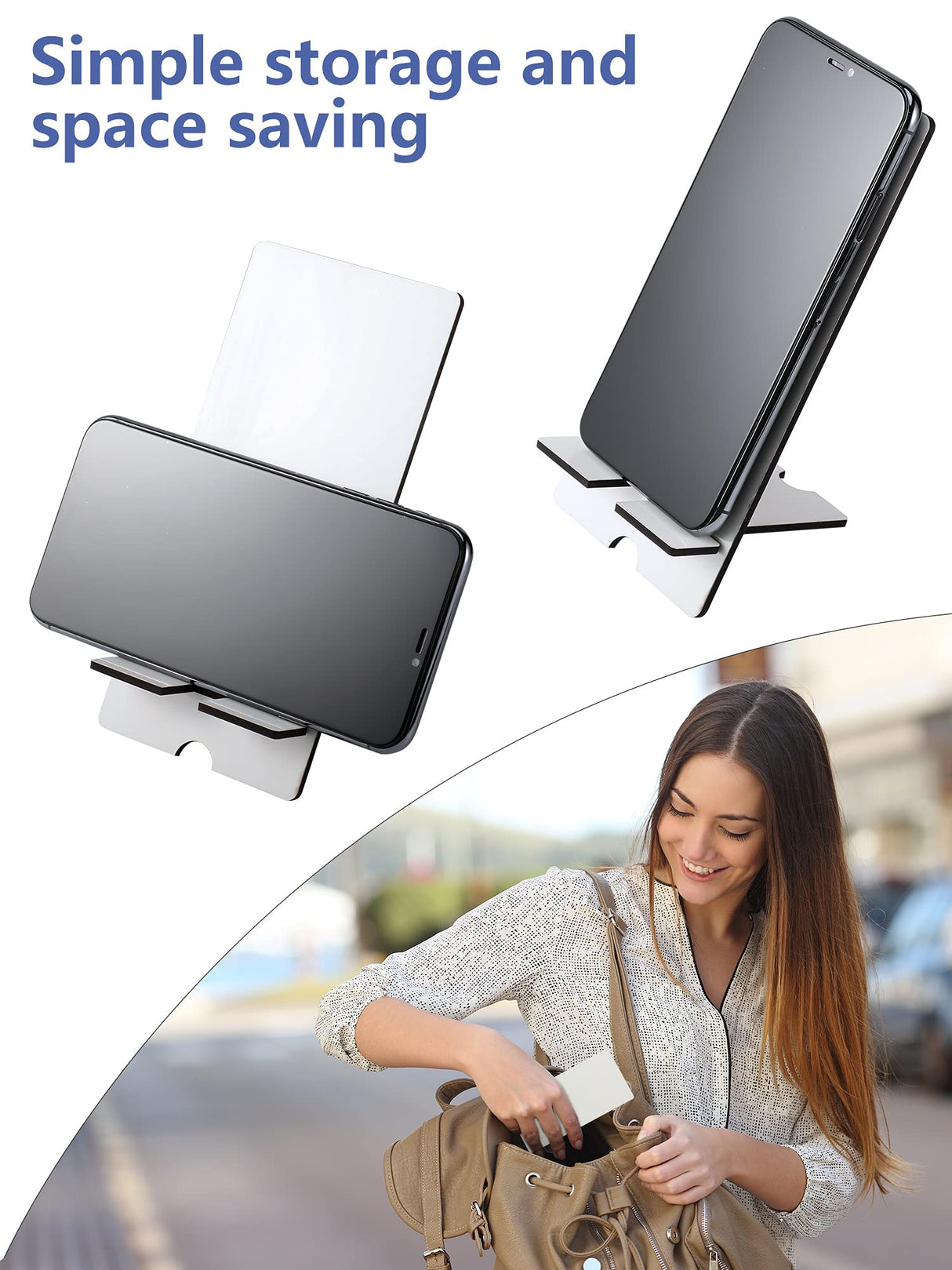 4 Pieces Sublimation Blank Phone Stand Cell Phone Stand Sublimation Phone Holder for Desk Wood Smartphone Holders DIY Craft Sublimation Phone Charging Holder for Desktop Office Table Home Kitchen Frienda