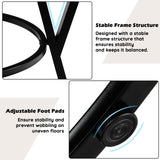 STHOUYN 47” Round Dining Table Set for 4, Small Round Kitchen Table with 4 Boucle Dinner Chairs, Modern Circle 5 Piece Dining Table with Steel Legs (Black) STHOUYN