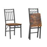 JOIN IRON Folding Dining Chair Set of 2, Foldable Kitchen Chairs, Metal Frame, no Assembly Required, Easy to Store, Suitable for Small Spaces, Rustic Brown JOIN IRON