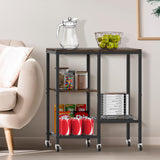 Kitchen Microwave Cart with Wheels,Coffee Bar Table Station,4-Tier Rolling Baker's Oven Rack,Small Appliance Storage Shelf,Utility Trolley Side Table for Kitchen,Office, Living Room (Rustic Brown) OGEMXU