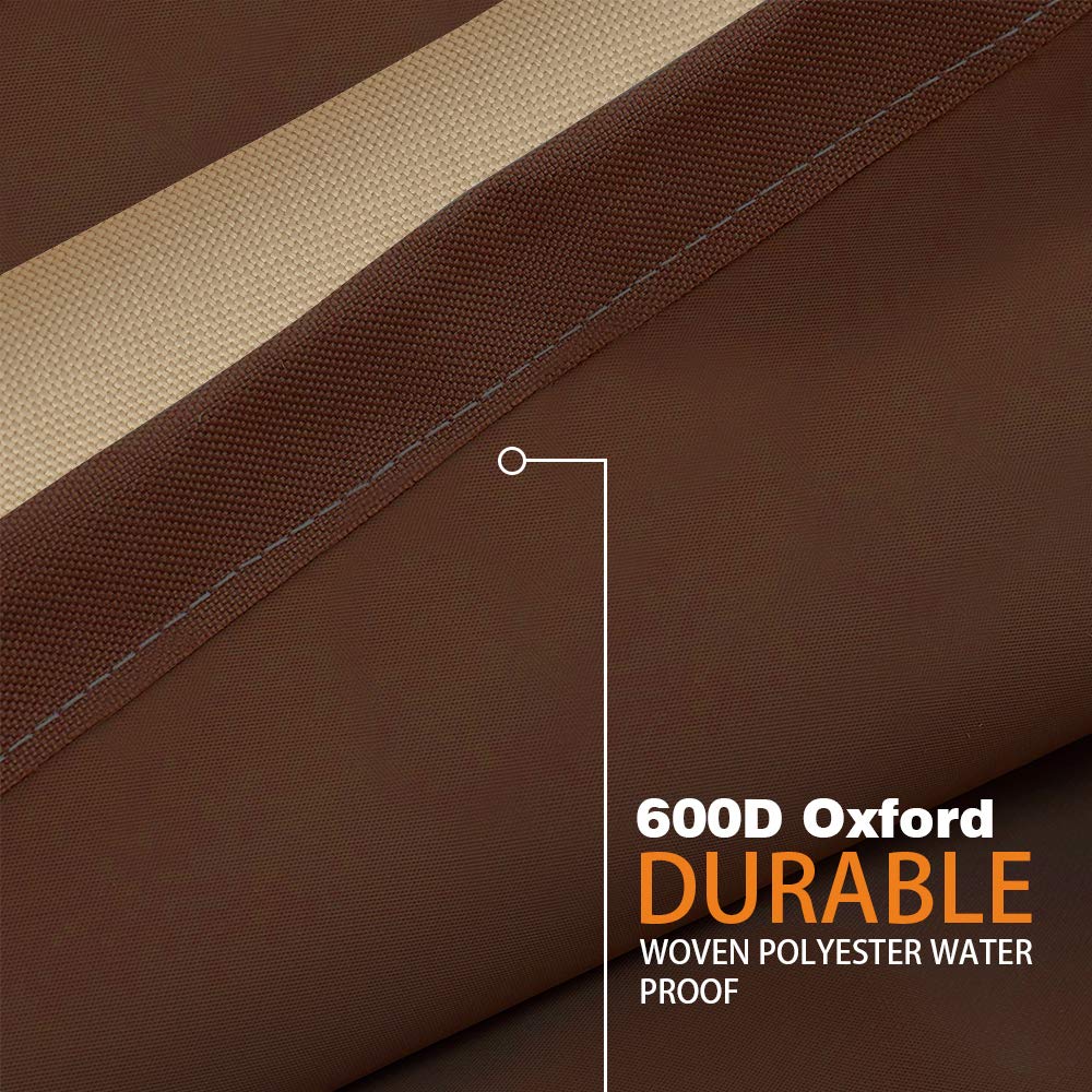 Vailge Veranda Rectangular/Oval Patio Table Cover, Heavy Duty and Waterproof Outdoor Lawn Patio Furniture Covers, Large Beige & Brown Vailge