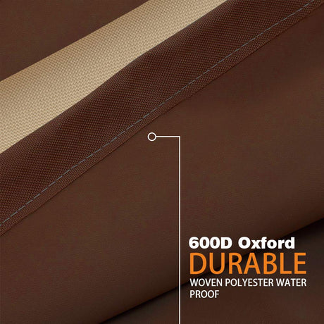 Vailge Veranda Rectangular/Oval Patio Table Cover, Heavy Duty and Waterproof Outdoor Lawn Patio Furniture Covers, Large Beige & Brown Vailge