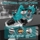 ONEMANA Cordless Bandsaw, 20V Brushless Portable Bandsaw, 2.5" Deep Cut Metal Band Saw, 6 Speeds Band Saw for Cutting Metal,woodworking,Pipe, Conduit (Battery Included) ONEMANA