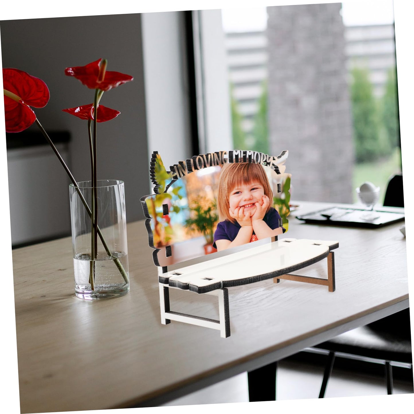 STOBOK White Embryo Chair Dining Table Bench Christmas Crafts Chair Sublimation Memorial Bench Blanks ornament Chair Decor for Tabletop Home Decor, Personalized Photo Frame Sublimation 4pcs.