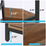 Tribesigns Rustic Brown 70.8" Industrial Bookshelf with 2 Drawers and 5 Open Shelves Tribesigns