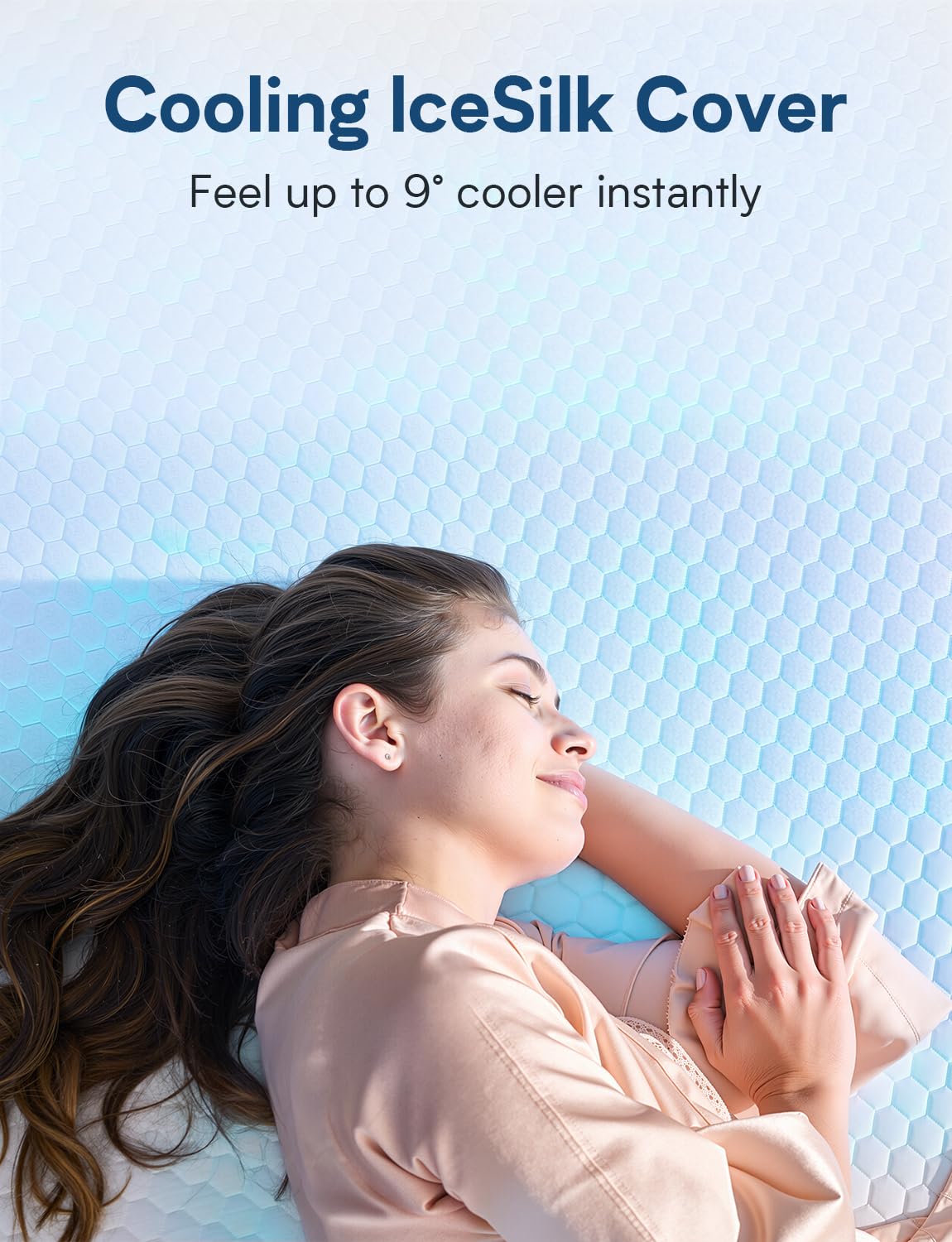 Grbsy Firm King Size Mattress, 14 Inch Cooling Gel Memory Foam Mattress, Back Pain Relief, Cooling Ice Silk Cover, Bed Mattress in Box, CertiPUR-US Certified Grbsy