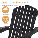 PayLessHere Outdoor Lounger Chairs Set of 2 All Weather Fire Pit Chairs Wooden Adirondack Chairs with Easy Assemble for Patio Garden Lawn Beach Fire Pit, Black PayLessHere
