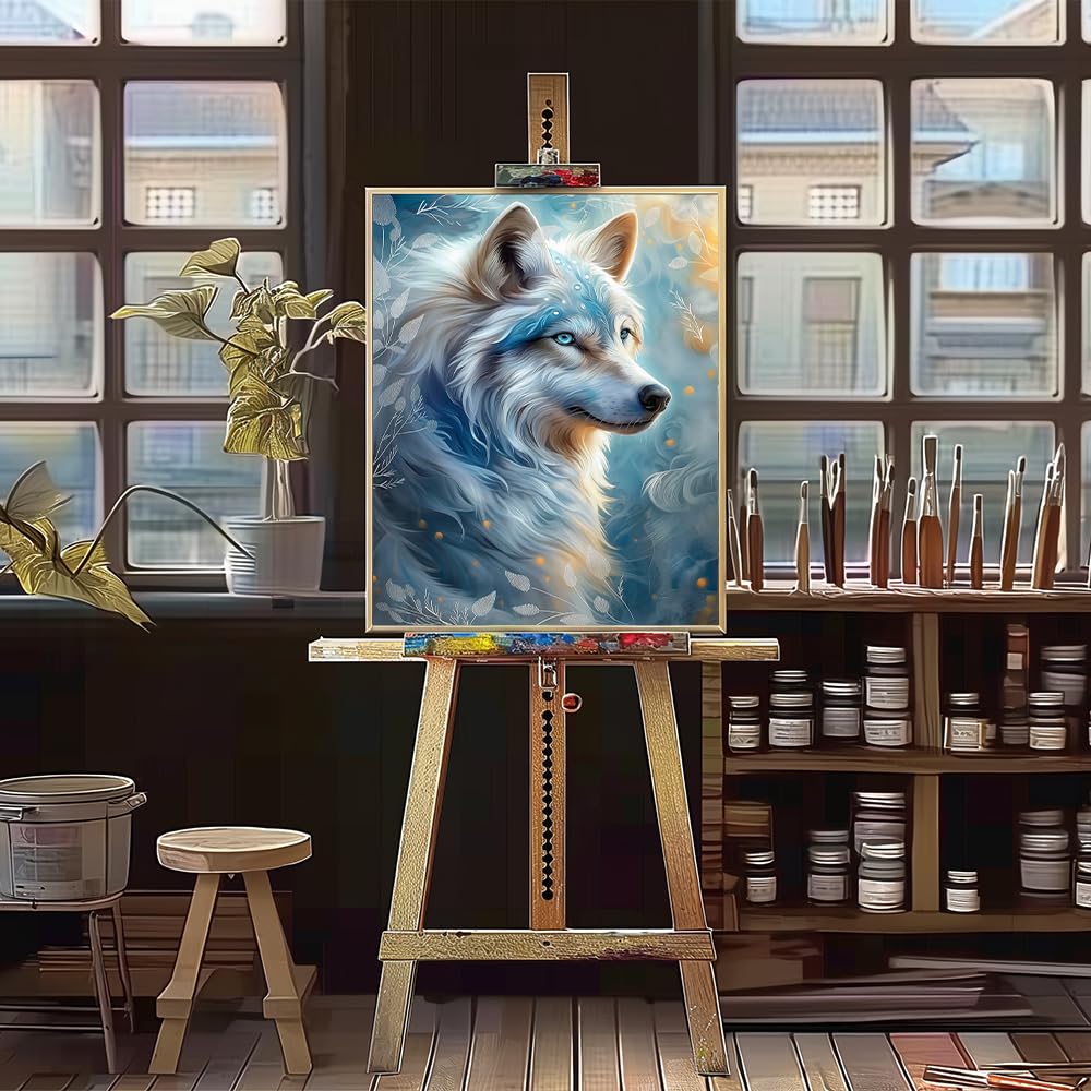 Natuyalo Paint by Numbers for Adults - Wolf Paint by Number Kits on Canvas without Frame, Animals DIY Acrylic Painting for Ideal Gift Home Wall Decor 16x20 Inch Natuyalo