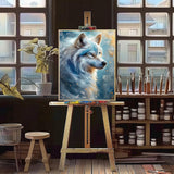 Natuyalo Paint by Numbers for Adults - Wolf Paint by Number Kits on Canvas without Frame, Animals DIY Acrylic Painting for Ideal Gift Home Wall Decor 16x20 Inch Natuyalo