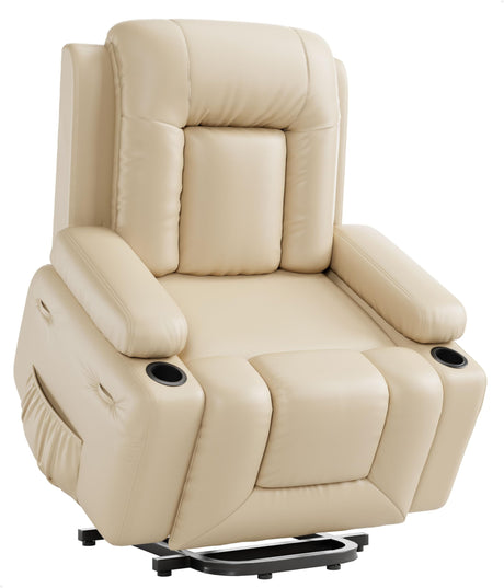 GarveeHome Power Lift Recliner Chair - Heat and Massage, Adjustable Back and Legs, PU Leather Electric Lift Chair Designed for The Elderly and People with Mobility impaired GarveeHome